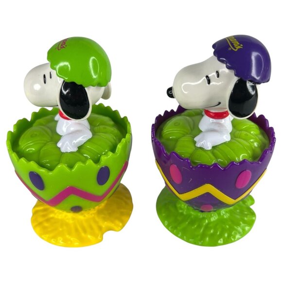 4 Whitmans Peanuts Snoopy Figurines Set Sitting In Easter Egg No Candy - Picture 5 of 11